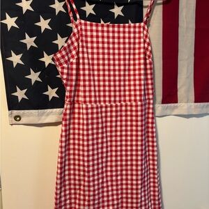 Red and White Gingham Dress